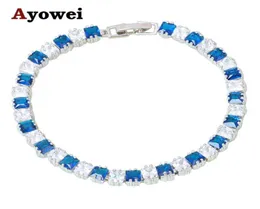 Fantastisk smycken charmarmband djupblå zirkon silver ton lägsta distinkta modesmycken för kvinnor TBS1080A6313089