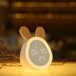 Night Lights LED Display Lamp Desk Alarm Clock Sound Bluetooth Control USB Rechargeable Bedside Decor