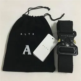 Alyx Belt 128cm حزام السلامة الحزام للنساء نساء Rollercoaster أسود المعدن الزر Canvas Alyx3621