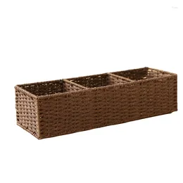 Storage Boxes Woven Box Desktop Miscellaneous Toilet Paper Bathroom Organizer Sink Countertop Durable