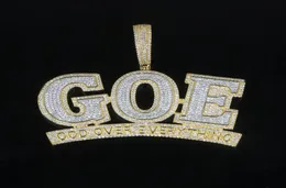 Iced Out Prarking Bling 5a cubic Zircon cz goe letter charm necklace for men boy boy fashion hip hop molebry7457277