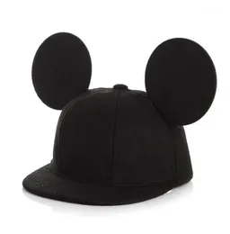 Bola Caps Moda ParentChild Rato Orelhas Lã Boné de Beisebol Crianças Animal Flat Brim Praia Mulheres Homens Snapback Chapéu Crianças Hip Hop Ha9199938