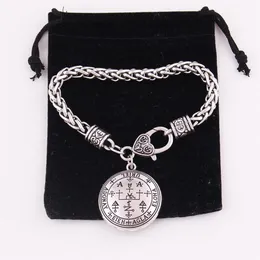 Religiões estilo viking Salomão pulseira de trigo runa sigils arcanjo uriel charme pendente amulet talisman drop2828