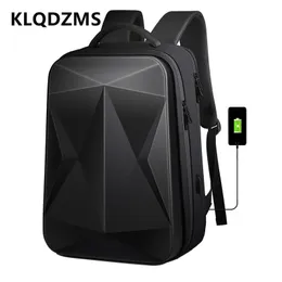 KLQDZMS Rucksack USB-Aufladung, wasserdicht, hohe Kapazität, Hartschale, Umhängetasche, ABS, Laptop, Studenten, Geschäftsreisen, Schultasche 231225