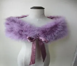 Real Strich Feather Furt Shrug Cape Bride Wedding Party Wrap Avvolgimento morbido 12Colors6575580