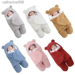 Sacos de dormir macios para recém-nascidos, saco de dormir para carrinho de inverno, envoltório macio, quente e grosso, tecido de pelúcia curto, cobertor de lã de cordeiroL231225