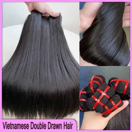 Best Selling Grade 12A Double Drawn Vietnames Hair Extensions 100% Human Hair Weft Peruvian Indian Brazilian Hair Silky Straight 3 Bundles