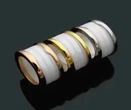 Moda di lusso Uomo ArgentoOroRosa oro Metallo Ceramica Anelli a fascia a molla Non tramonterà mai Coppie 18K Anello donna Amanti del regalo Originale Je5247538