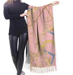 Шарфы noisydesigns 2021 Женщины шарф зима теплый шаль и обертывание творческого рисунка цветы цветочные розовые мягкие длинные кисточки женская 5092776