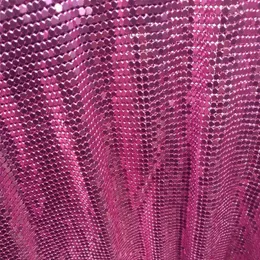 Clothing Fabric 45 150cm High Quality Rose Red Metallic Metal Mesh Sequin Curtains Sexy Women Evening Dress Tablecloth Swimwear Cosplay