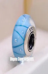 2st 925 Sterling Silver Screw Core Blue Looking Murano Glass Pärlor Fit Style Jewelry Armelets9587573