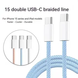 PD 66W USB TIPO C A CABO USB C PARA IPHONE 15 3A CARGA RÁPIDA 3.0 USB-C Acessórios de telefone de carga rápida USB Cordão de carregamento rápido Cordão