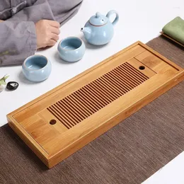 Tea Trays Bamboo Chinese Serving Eco-Friendly Water Storage Wood Dry Bubble Table China Teaware