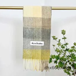 Binnen-Mongolië Ac Rainbow Plaid Wollen Sjaal Alpaca Haar Mohair Gemengd Kwastje MRHM