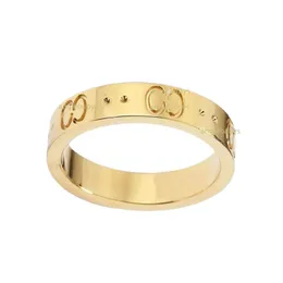 Band Rings модельер -дизайнер золотые письма кольца Bague для женской леди -вечеринки любителей свадьбы Подарок обручальные украшения
