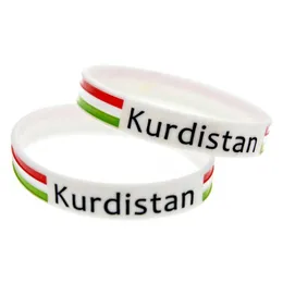 1PC Kurdistan Flag Logo Silicone Wristband White Adult Size Soft And Flexible Great For Dairly Wear262s