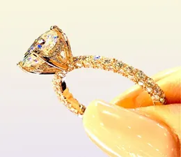 Yhamni original real sólido 925 anel de prata redondo oval cz diamante noivado casamento banda jóias para mulher yzr59158184897353860