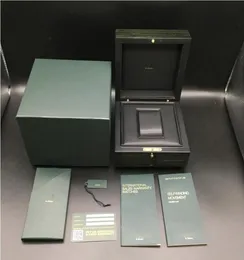 Impressão de modelo de cartão personalizado, número de série, papéis corretos, caixa de relógio amadeirada verde original para caixas ap, livretos, relógios 1879512