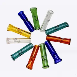 Mini Glass Filter Tip Bong Thick Pyrex OD 8mm Tobacco Dry Herb Rolling Paper Hand Blown One Hitter Pipe Smoking accessories Bongs