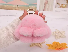 10cm Real Genuine Rex Rabbit Fur Bunny Bag Charm Keyring Phone Purse 핸드백 펜던트 선물 3430958