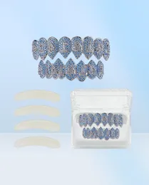 힙합 아이스 아웃 CZ Lab Diamond Aquamarine Zircon Trippie Redd 14 남성 Body Jewelry2314947을위한 상단 및 하단 14 뱀파이어 Grillz