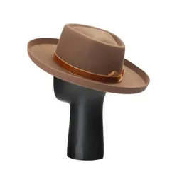 Chapéus de borda ardente king trigo inverno mantém lã quente lã de borda casual curl retro mulheres fedora show modelo felt tap ao ar livre fas4891130