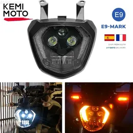 إضاءة الدراجات النارية E9-Mark لـ Yamaha MT07 LED Headlights Assembly FZ07 MT 07 2014 2015 2015 2017 MT-07 FZ-07 DRL Motorcycle Lights Lights Waterproofl231225