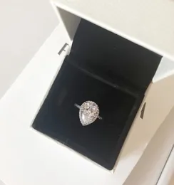NEUES 925 Sterling Silber CZ Diamant Tropfen Ehering Set Original Box für Wassertropfen Ringe für Frauen Mädchen Geschenk Schmuck7279347