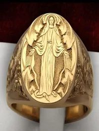 S1837 Modna biżuteria Virgin Mary Ring Men Men Kobiet Ring0129227336