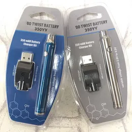 CB skrętu akumulator 350 VV Vape Pen Pen Bateria Dolna regulacja napięcia 2,0 V-4.0V Dolne napięcie 350 mAh z ładowarką USB