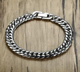 Link Chain Miami Cuban Link Mens Bracelet In Silver Tone Stainless Steel Heavy Armband Pulseira Bileklik Male Jewelry 814 Mm 218751317