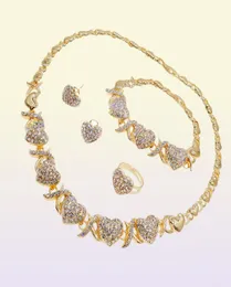 Yulaili Новый дизайн Xoxo Ожерелье Ювелирные наборы Объятия и поцелуи Я люблю тебя Свадебная вечеринка Мода Поп-стиль Позолоченный комплект украшений9843360