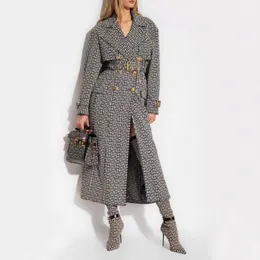 Designer lyxiga kvinnor Trench Coat Woman Windbreaker Jacket B Letters Classic Loose Belt Coat Female Long Trenchs Coat