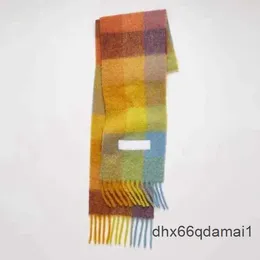 2023 fashion Europe latest autumn and winter multi color thickened Plaid women's scarf AC with extended shawl couple warm 4UAW
