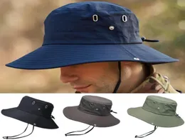 Chapéus de borda larga 2021 homens verão ao ar livre balde chapéu proteção solar respirável pescador boné dobrável casual gorras hombre7343422