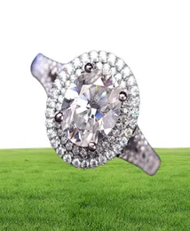 Choucong New Luxury Jewelry Pure 100 925 Sterling Silver Oval Cut White Topaz CZ Diamond Gemstones女性ウェディングバンドRI1910670