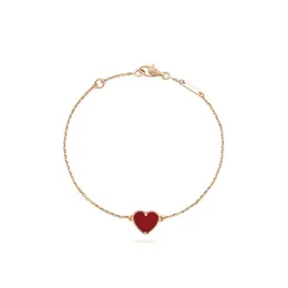 Lucky Clover Heart Bracelet Brand Brief-V Cleef Tenniskette Charm Brabbänder Herren Designer Schmuck für Frauen Party Weihnachten Pres258j