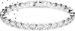 Bracelets Swarovski Tennis Bracelet and Earring Jewelry Collection Rhodium Finish Clear Crystals