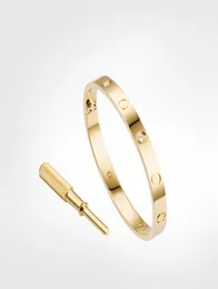 Pulseras de tornillo de amor Brazalete 4 Diamantes diseñador pulsera de oro clásica joyería de lujo mujeres Acero titanio Chapado en oro Nunca se desvanece N1038858