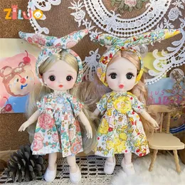 16cm BJD Doll Toy Girl Yellow Doll Fashion Süßes Dress Up 1/8 Doll Kinderspielzeug Munecas Geburtstagsgeschenk BJD Toy 231225