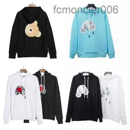 Mens Palms Designer Hoodie Flocking Leopard Print Towel Embroidery Guillotine Bear Hoody Hoodies Men Angles Women Sweaters Hooded Sweatshirts 001 OPRH