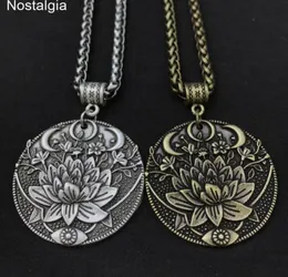 Spiritual Jewelry KARMA Buddha Wiccan Lotus Flower Wicca Moon Necklace Men Women Accessories Witchcraft Witch Jewlery6955839