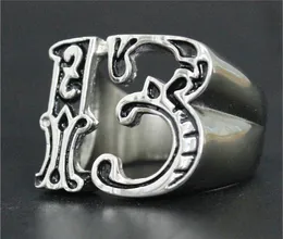 3PCSLOT NEW DESIGN NUMMER 13 COOL RING 316L ROINELESS STÅL Fashion Jewelry Band Party Biker Style Ring1892992