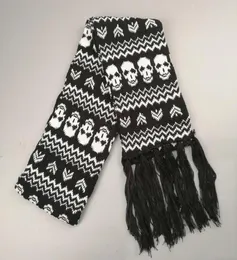 Scarves United Kingdom Stylish Skull Winter Knitted Scarf Unisex Women Men Skeleton Acrylic Shawls Neck Warm Wraps With Fringes7038879