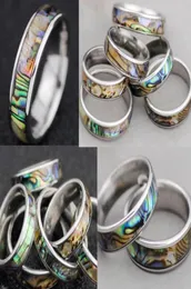 36PCS Natural Shellfish Abalone Shell Inlay 316L Stainless Steel Quality Rings 6mm Width Retro Wedding Engagement Pupular Ring Who2636949