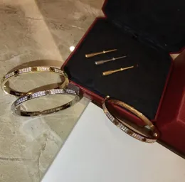Moda di lusso Top Fine Brand Pure 925 gioielli in argento sterling per le donne Cacciavite braccialetto design sottile oro rosa diamante amore Ba4522373