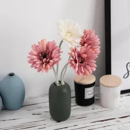 Dekorativa blommor 55 cm simulering Gerbera jamesonii bröllop bakgrund hem vardagsrum dekoration festlig diy högkvalitativ konstgjord