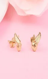 Authentic 925 Sterling Silver Golden Snitch Stud Earrings luxury for Women 2022 New Girls Gold Color Earring Fit P Fashion J5077379