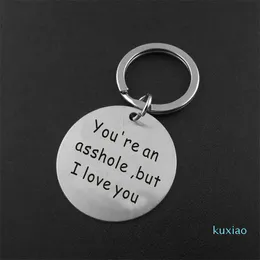 Du bist mein Lieblings -Arschloch -Schlüsselketten Edelstahl Keyring Funny Keychain für den Freund des Freundes Ehemann Valentinstag von Edelstahl