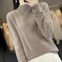 Maglioni femminili 2023 Cashmere Merino Pullover Long Maniche a mezza curiosa maglione femminile di base